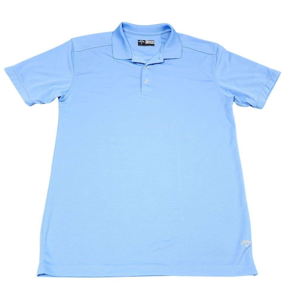 Callaway Opti Dri Polo Shirt Large Light Blue Solid Performance Golf Activewear